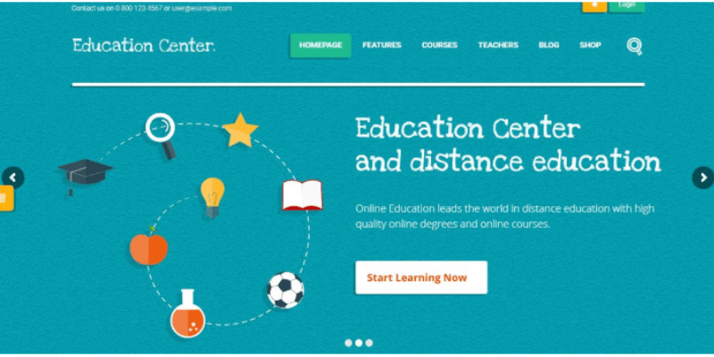 mẫu website giáo dục
