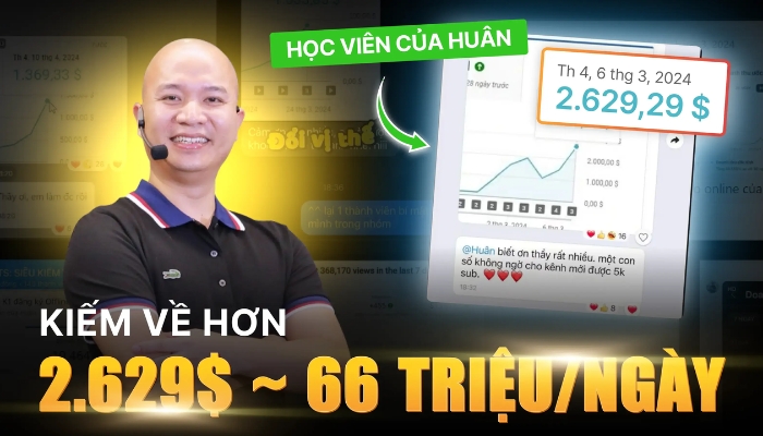 kiếm về hơn 66 triệu với khóa học bán content youtube