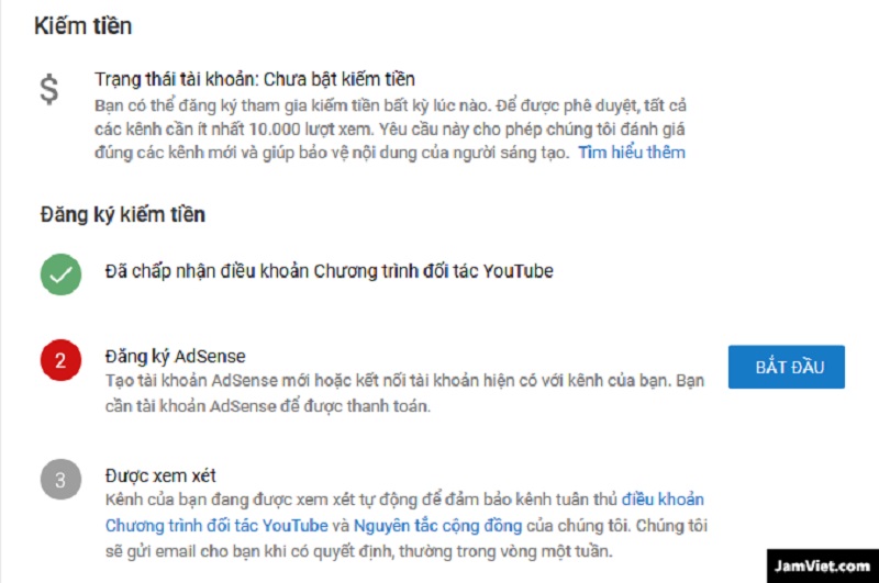 liên kết tài khoản với google adsense