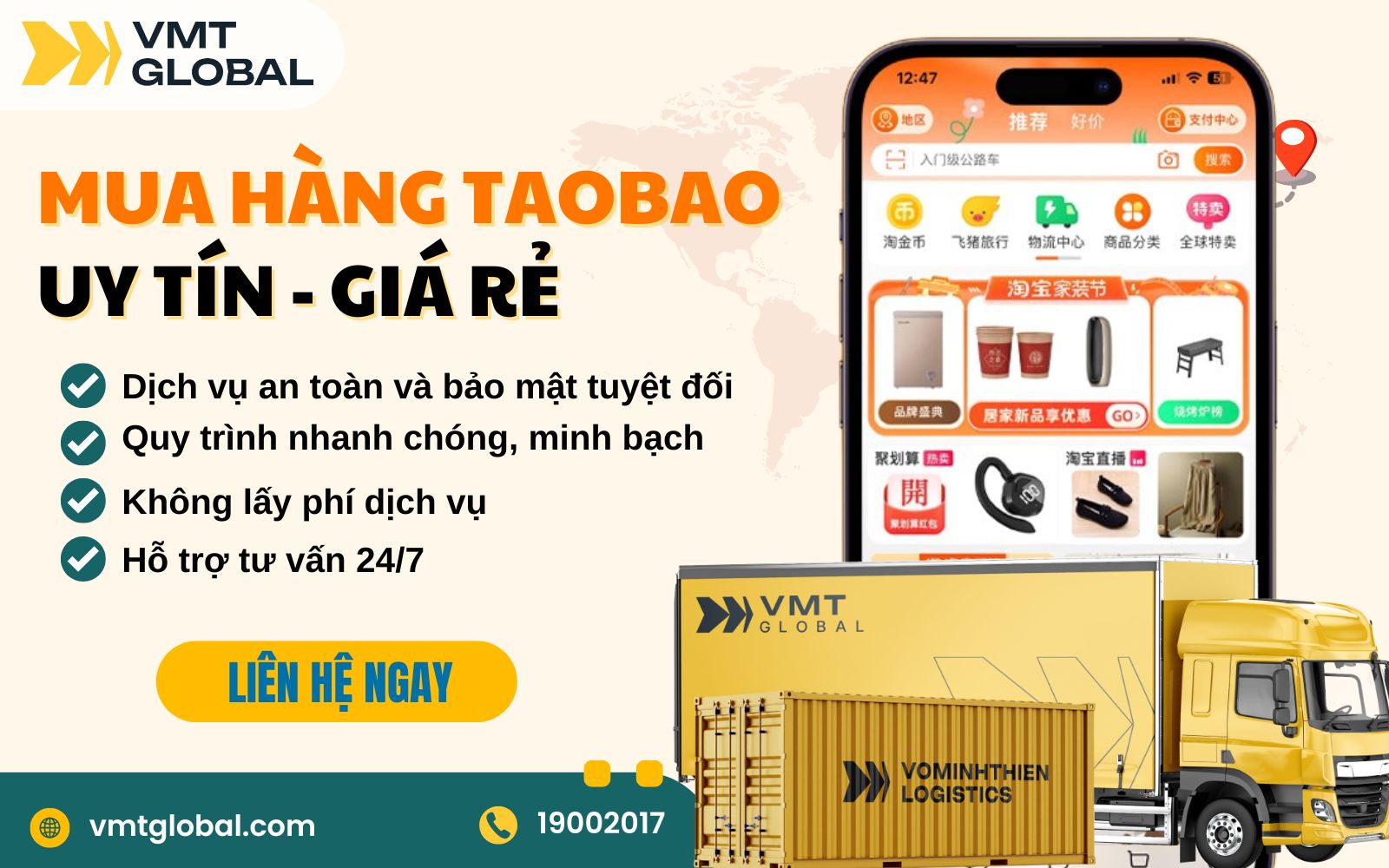 Dịch vụ mua hộ hàng Taobao tại VMT Global