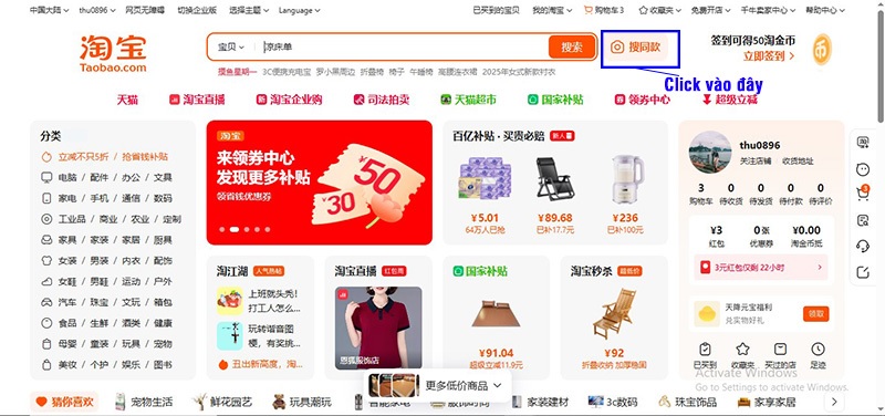 Nhấn vào biểu tượng hình máy ảnh